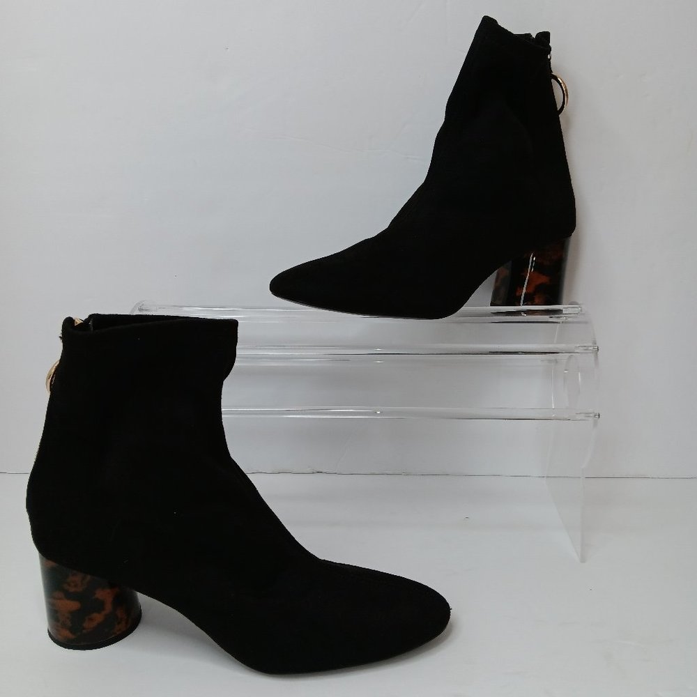 ZARA TORTOISESHELL HEELED ANKLE BOOT + RING ZIPPER